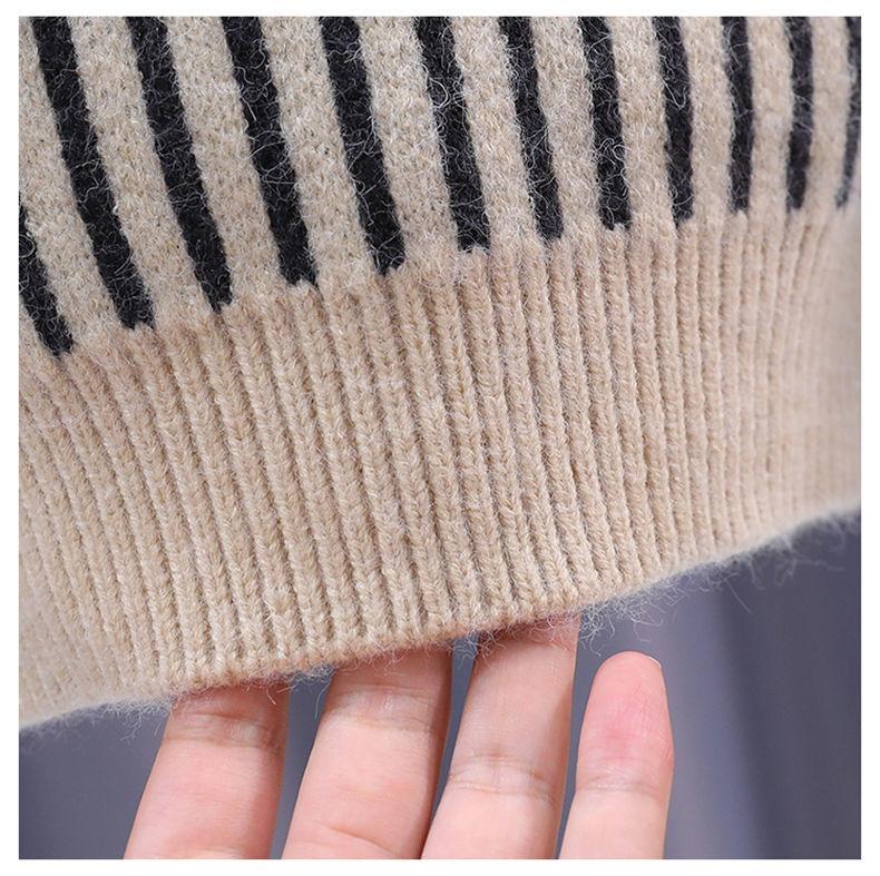 Boy's Pullover Sweater Korean Style Western Style Knitted Thick Warm Top Children's Long-sleeved Middle-aged Children