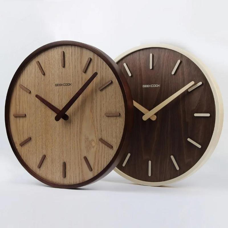 Chinese Style Wall Clock Living Room Silent Clock Chinese Style Wooden Clock Simple Household Clock Retro Wall Watch