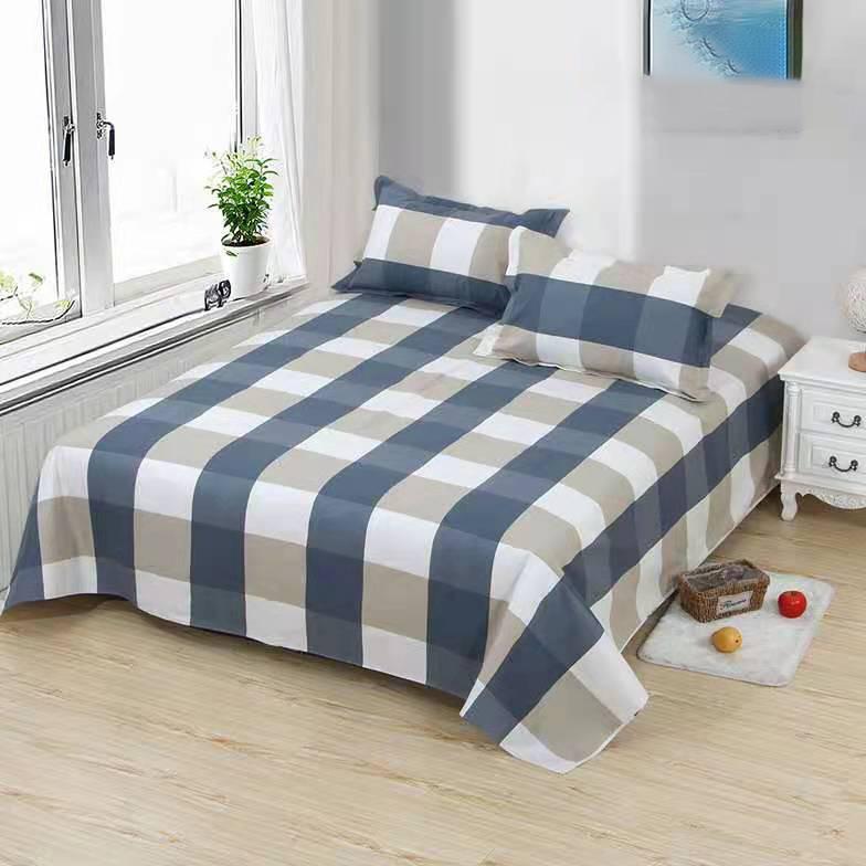 Bedding: 3 Large Sheets, Used for Large Sheets, Letter Printing Plate, with Pillowcase, Cotton Fabric Is Comfortable, Breathable and Washable