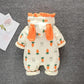 Baby One-piece Clothes Thickened In Winter Newborn Plush Warm Autumn and Winter Outdoor Clothes Female 0-1-year-old Baby Clothes