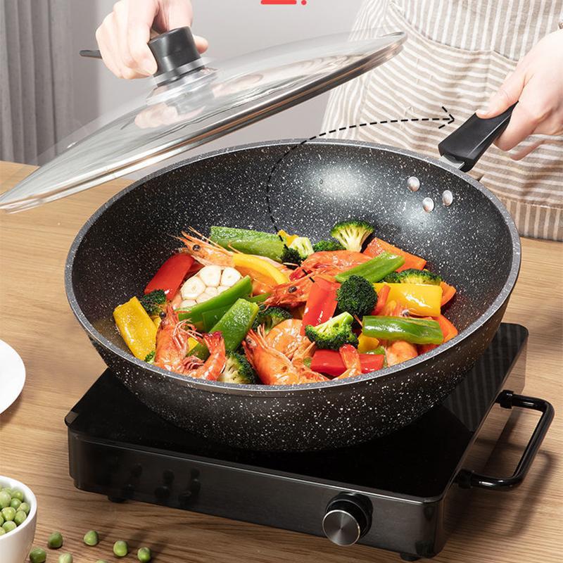 Maifan Stone Non-stick Set Pot Set Household Soup Pot Frying Pan Gas Stove Induction Cooker Suitable for Thickening Pots