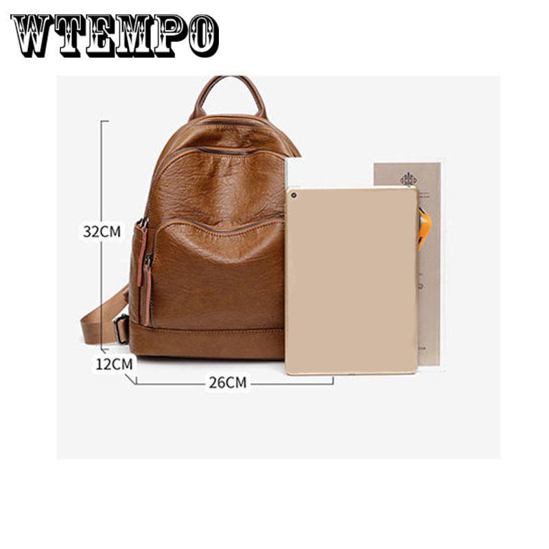 Shoulder Bag Female Leather Solid Color Bag Fashion Casual Travel Backpack Ladies Shoulder Bag