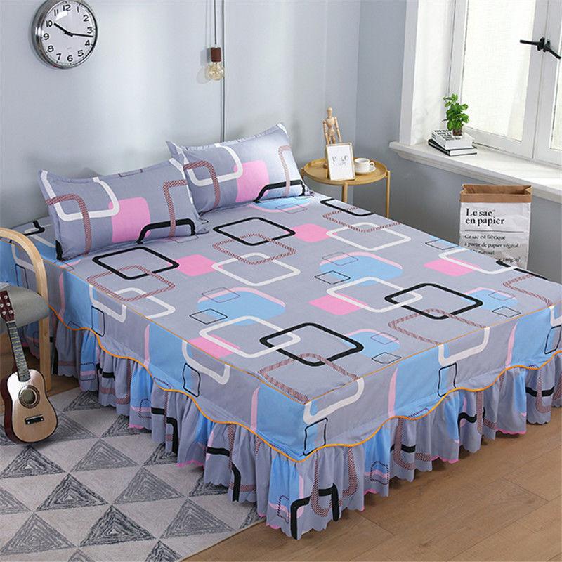 Bedroom Household Single-piece Sanding Bed Skirt Solid Color Skin-friendly Bedspread Bed Cover Bedroom Student Dormitory Sheets