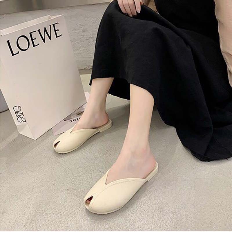 Fish Mouth Sandals and Slippers Women Summer Wear Korean Fashion All-match Student Non-slip Beach Shoes Women The Shoes Are One Size Smaller