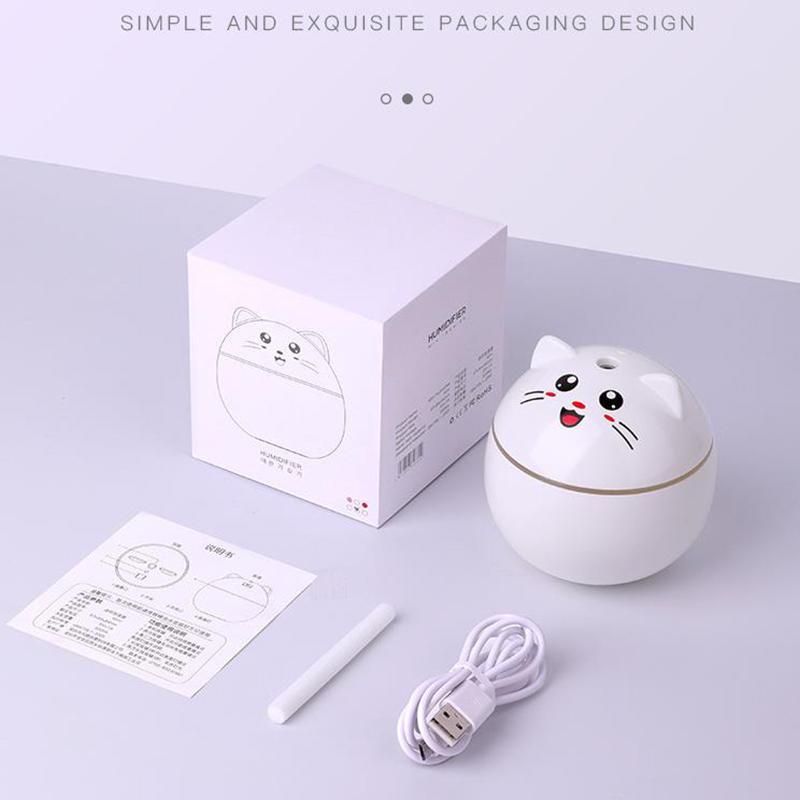 300ml Cute Cat Air Humidifier USB Aroma Diffuser Sprayer for Home Office Car