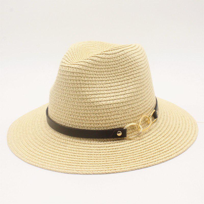 Khaki Straw Hat Men Panama Caps Summer Style Sun Hat Beach Holiday Classic Male Hats