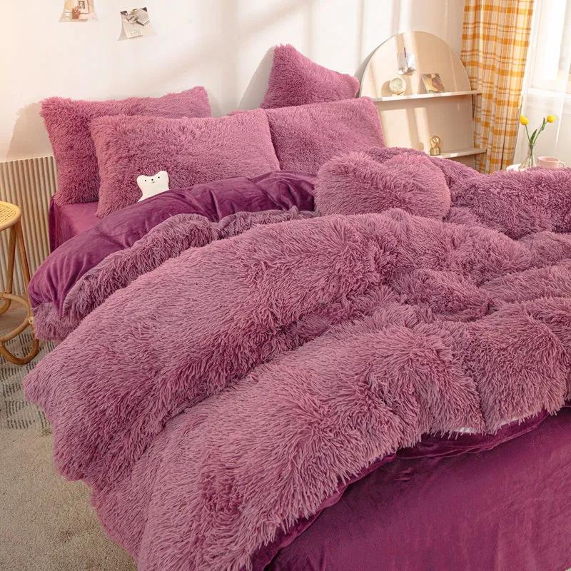 Thickening Warm Crystal Velvet Four Sets of Winter Bedding Sweet Princess Windbed List