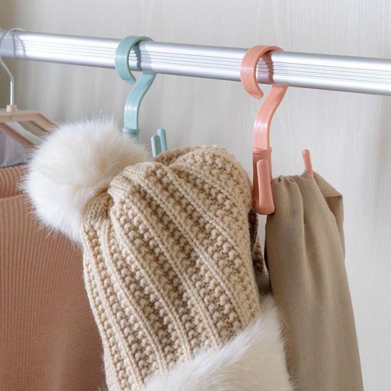 1/3PCS 360° Rotatable Towel Rack 4 Hooks Plastic Handbag Hat Clothes Ties Bag Holder Shelf Organizer Belt Closet Hanger Hanging Storage Hook