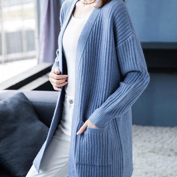 Knit coat trend wild woman clothing cardigan sweater women loose mid-length sweater