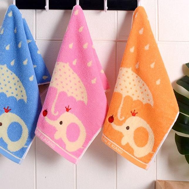 3pcs Cartoon Pattern Small Towels Cotton Children Wash Face Towels Household Soft Water Absorbing Children's Towels