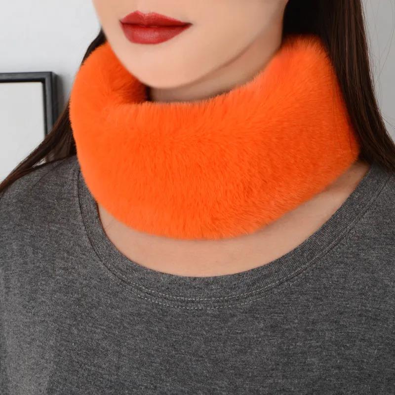 Women's Korean Style Bib Scarf Winter Thick Warm Scarf Female All Match Pullover Collar Neck Protection Soft Thermal Neck Cover Solid Neckerchief