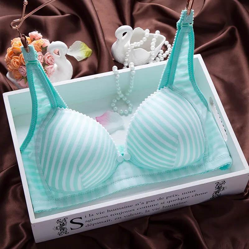 Female Thin Large Size No Steel Rings Breastfeeding Wearable Underwear No Steel Rings Anti-Sagging Cotton Shaped Full Cup Bra