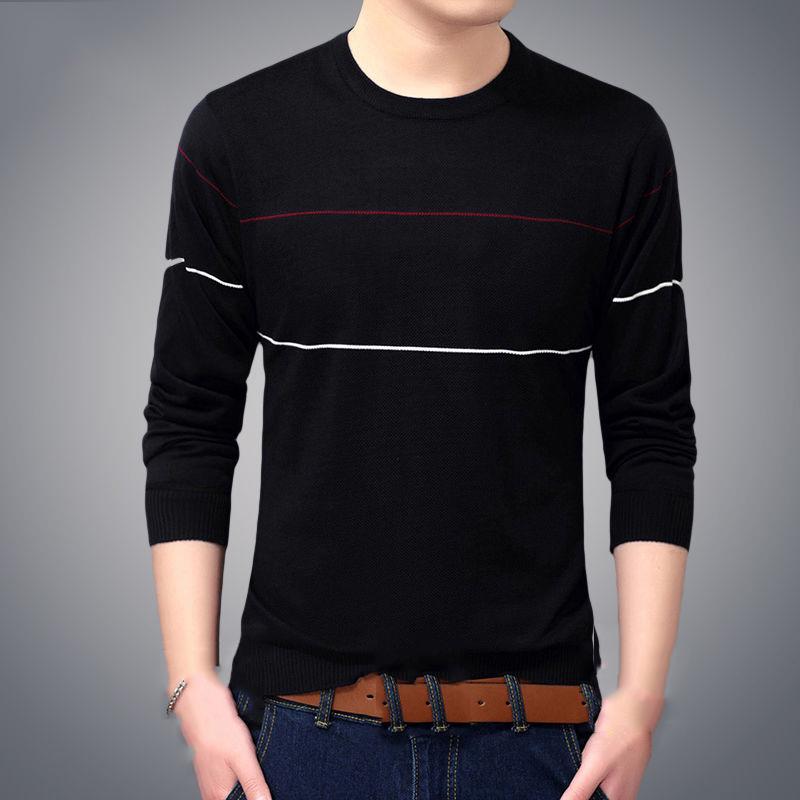 Men Autumn Winter Warm Knitted Sweater Casual Pullover Round Neck Long Sleeve Slim Top