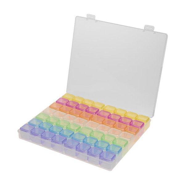 3Pcs Nail Art Colorful Jewelry Storage Box Tool Box 56 Grid Detachable Box Independent Grid Transparent Small Jewelry Storage Box