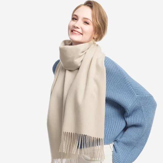 Pure Wool Thick Warm Scarf Female Shawl Korean Style Trend All-match Scarf In Winter