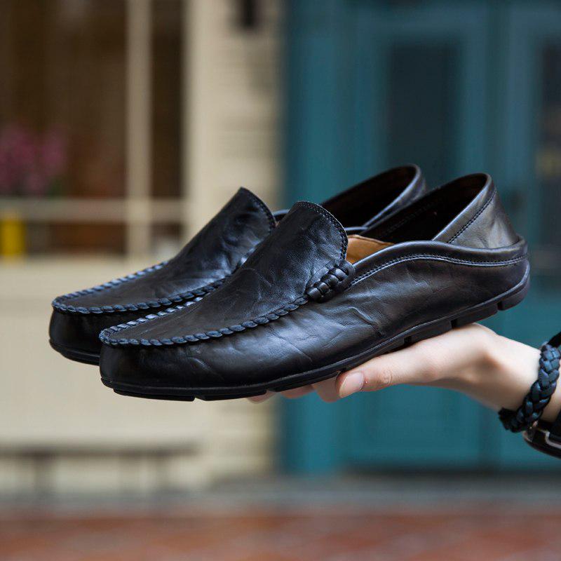 Men Shoes Genuine Leather Shoes Loafers Men Moccasins Slip On Flats Men Casual Boat Shoes Leather Te