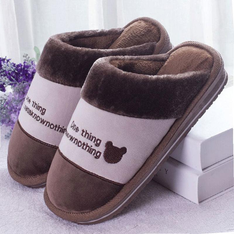 Cotton Slippers Winter Large Size Men's and Women's Thick-soled Indoor Warmth Non-slip Home Furnishing Couple Wool Support Shoes