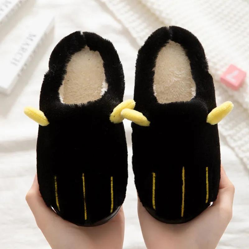 Cotton Slippers Boys and Girls Kids Cotton Slippers Non-slip Flat Shoes Big Children's Slippers Winter