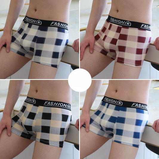 4 Pcs Men Elastic Boxer Briefs Underwear U Convex Underpants Soft and Comfortable Shorts Boxer Shorts