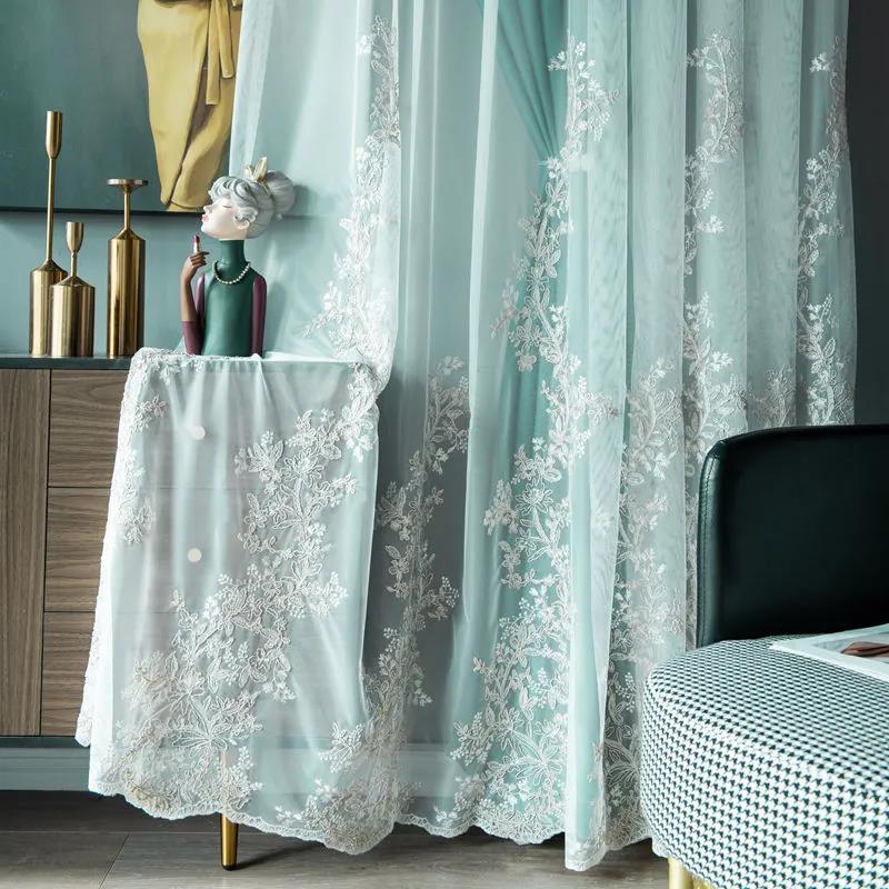 Pure Color High-end Curtains Cloth Gauze Blackout Curtains Bedroom Living Room Luxury Villa Seven-star Hotel French Romantic Curtains (150×270cm)