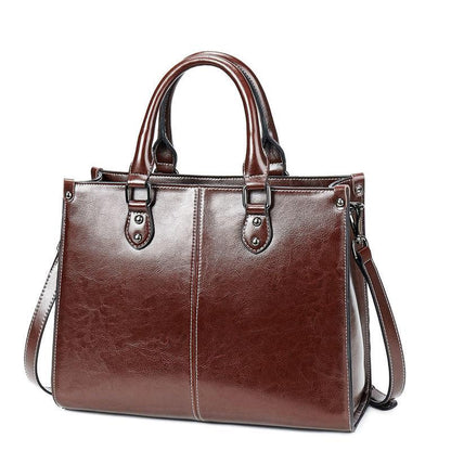 Personality European Style Crossbody Bag High Quality Genuine Leather Women Bags Luxury Top-Handle Bags Large Capacity