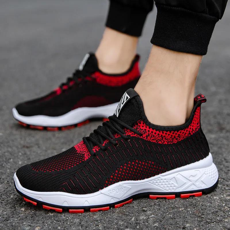 Spring Men's Sports Shoes Large Size Versatile Casual Breathable Mesh Shoes Non-Slip Running Shoes Travel Shoes