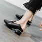 Soft Leather British Style Leather Shoes Women's Thick-heeled Single Shoes Women Go To Work To Wear Retro British Style Ladies Leather Shoes