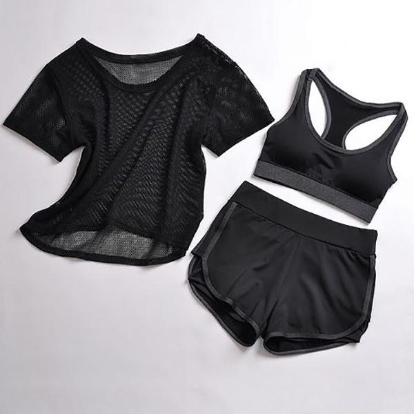 3 Pcs Set Women's Fitness Clothing Sportswear Workout Sports Clothes Athletic Running Yoga Suit Sets