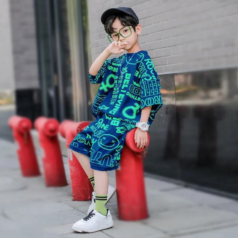 Boys' Summer Suits Handsome Children's Summer Short-sleeved Children's Sports Boys' Children Clothing