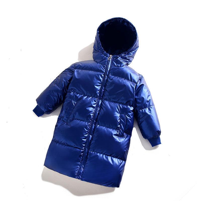 White Duck Down Children's Down Jacket Girls Mid-length Disposable Winter Padded Jacket