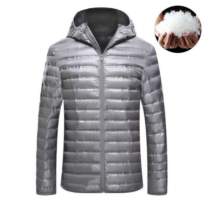 Lightweight Hooded Down Jacket Men's Autumn and Winter Men's 90% White Duck Down Short Casual Jacket