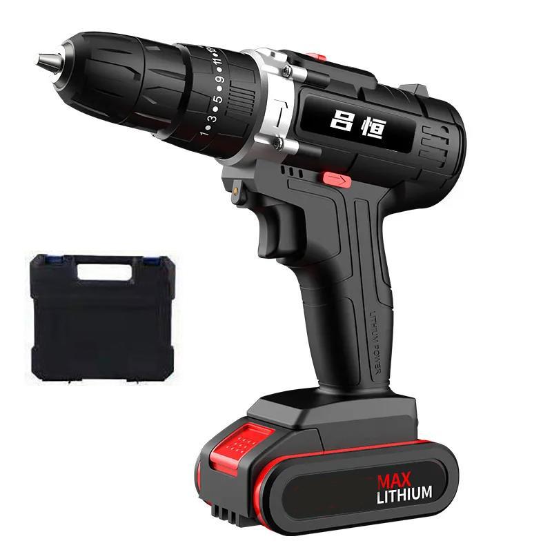 Industrial Cordless Drill Set 128Vf Two-speed Electric Screwdriver Rechargeable Motor  Tools