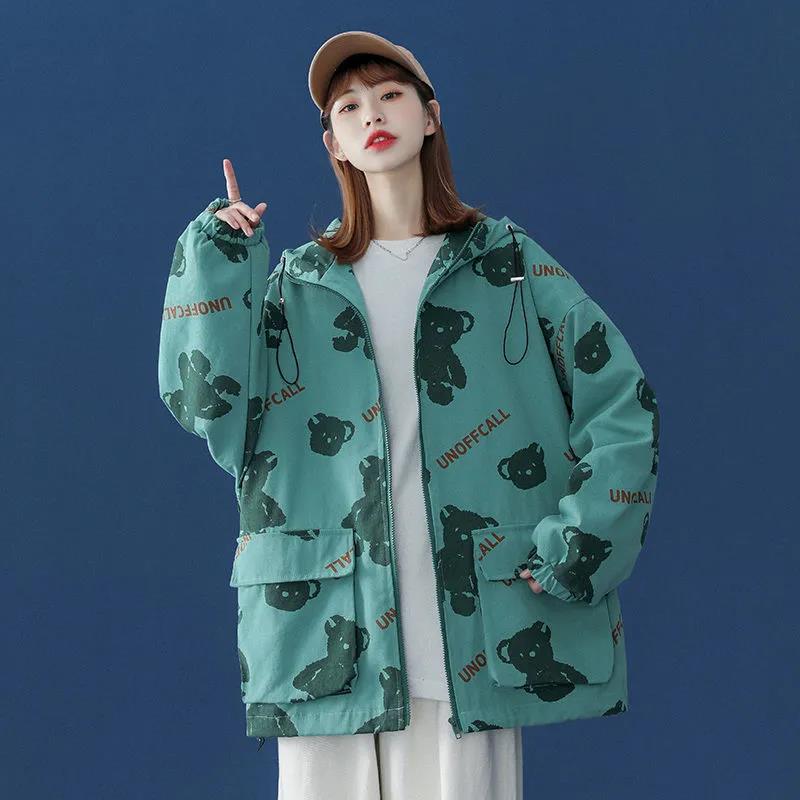 Womens Coats and Jackets High Street Hip Hop Baseball Uniforms Street Casual Coat Loose Jacket Tops