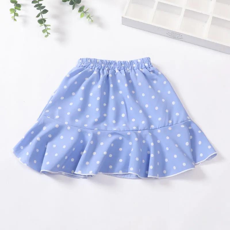 Autumn Spring Summer Casual Girls' Skirts Korean Retro Style Polka Dot Stretch Short Skirt Pleated Skirts Playful Style Sweet Style