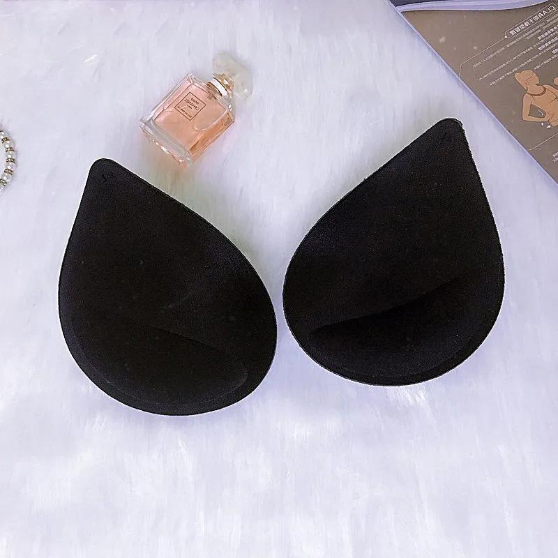 Natural Latex Insert Breast Pads Gather Support Thickened Push Up Bra Pads Underwear Wedding Dresses Accessories with One-piece Padded Underwear