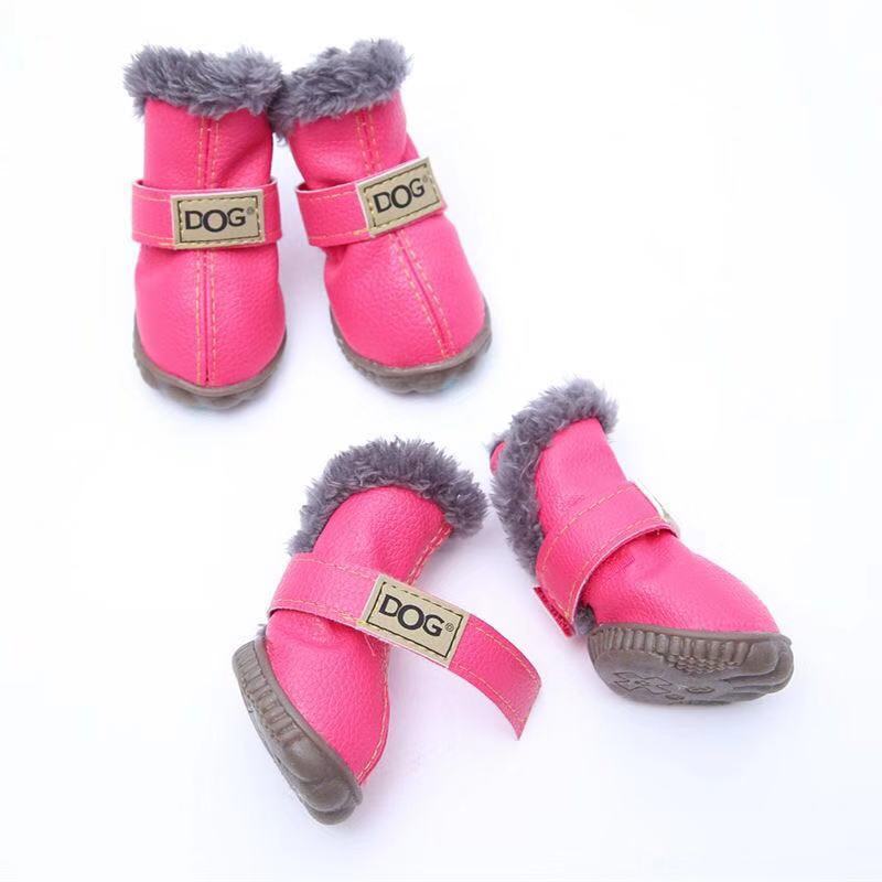 Dog Shoes Teddy Cotton Shoes Autumn and Winter Pet Snow Boots Non-slip Small Dogs Warm and Velvet Puppy Bichon Hiromi Pet Dogs Cat Walking Shoes