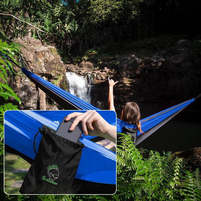 Single Double Hammock Outdoor Sleeping Adult Swing Parachute Cloth Portable Camping Supplies Outdoor Camping Hammock