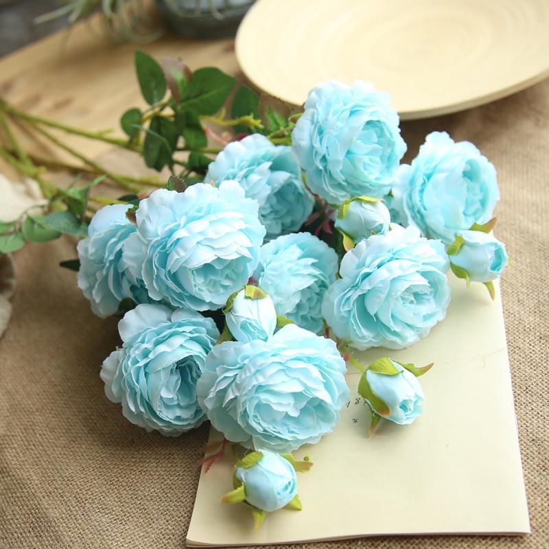 Nordic Simulation Peony Flower Bouquet Home Living Room Floor Decoration Dried Flowers Fake Flowers Silk Flower Ornaments