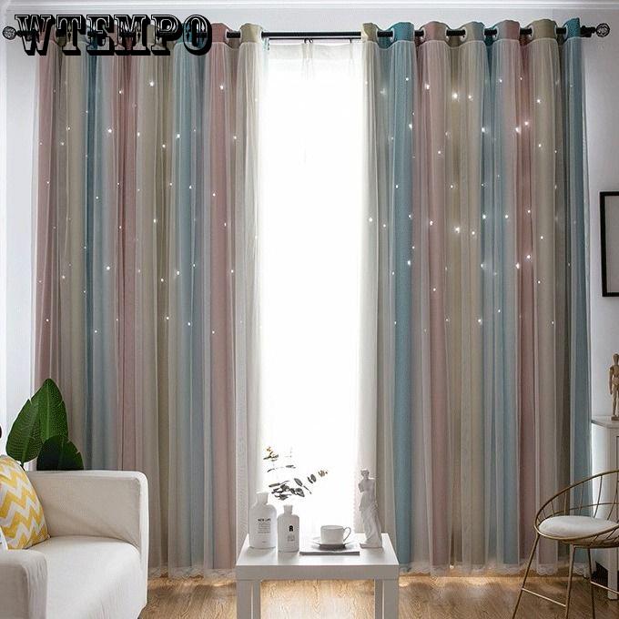 WTEMPO Design Window Curtains Drapes Curtain Finished Living Room Bedroom Floating Curtain