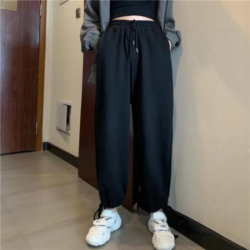 Spring and Summer Pants Women's New Korean Version of Loose and Thin Straight Wide-leg Pants Casual Beamed Harem Pants