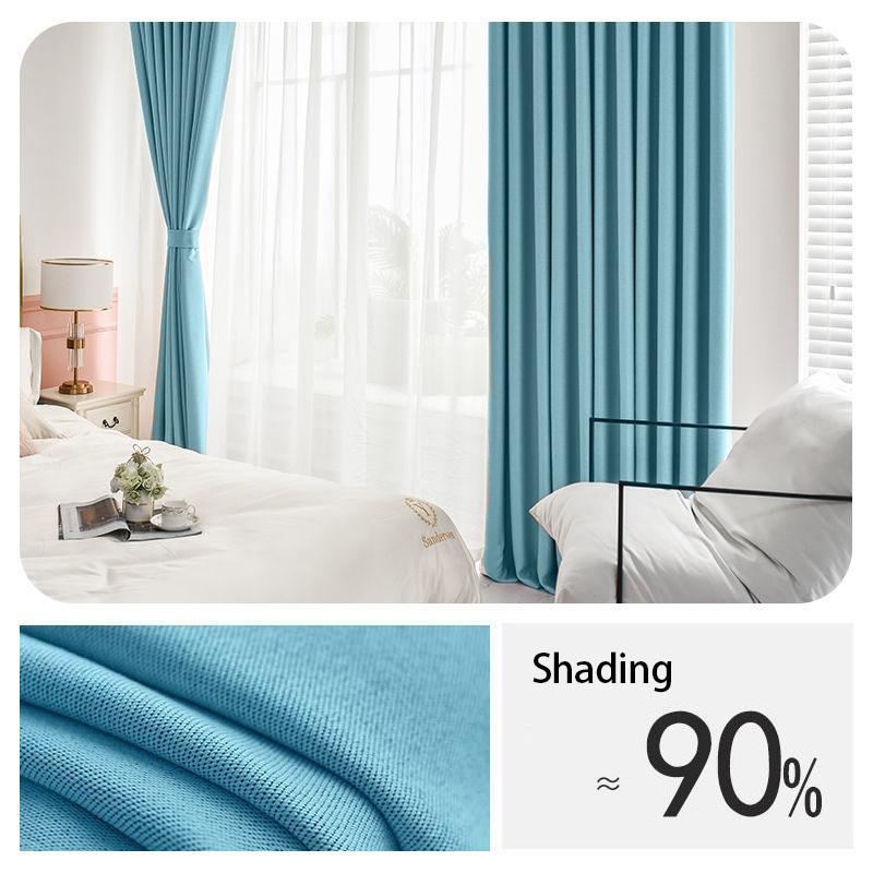 Blackout Curtains for Living Room and Bedroom Thickened Full Shading Princess Style Nordic Modern Minimalist Style (150×270cm)