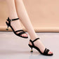 Leather Sandals with One Word Belt Women's All-match Sexy High-heeled Shoes Women's Stiletto Large Size Sandals 3cm/5cm