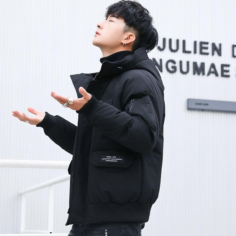 Fashionable Men's Winter Jacket Loose Casual Youth Hooded Cotton Jacket Korean Trend Parker Clothing