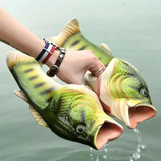 Fish Slippers Non-slip Funny Parent-child Slippers Home Waterproof One Word Drag Couple Sandals and Slippers Flip Flops