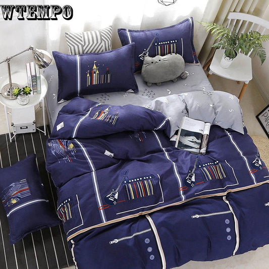 Solid color Easy to use Fleece fabric Bedding Set Duvet cover,Bed sheet set,pillowcase