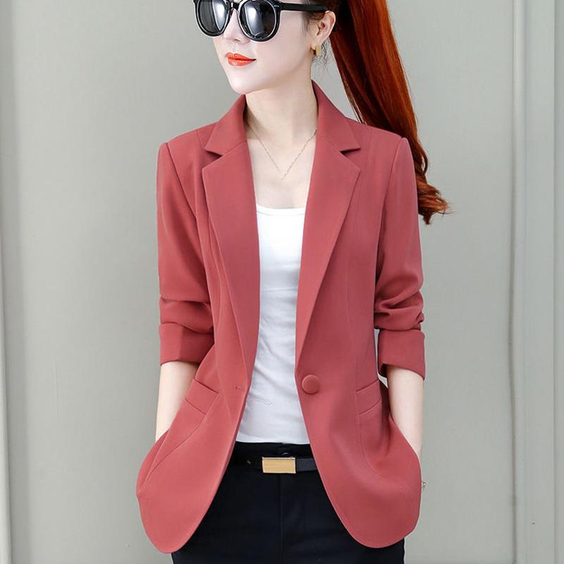 Short Paragraph Suit Jacket Female Spring and Autumn Thin Section Temperament Elegant Ladies Suit Jacket Slim Suit Jacket Women's Casual Jackets