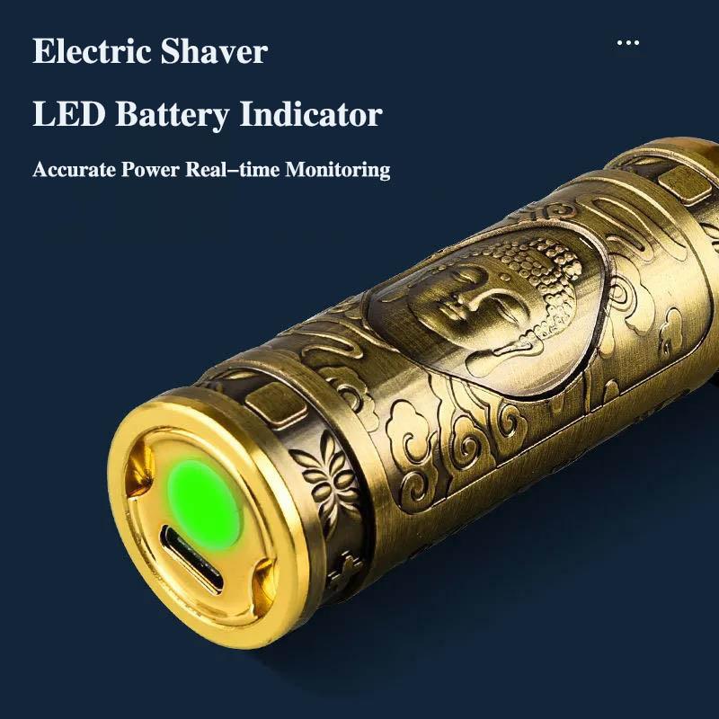 Electric Shaver Razor Beard Knife Men's High-power Rechargeable Body Wash Household Buddha Head Metal Shaver