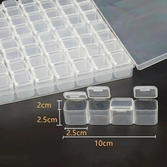 Nail Drill Box Alloy Drill Storage Box Rhinestone Jewelry Box 28 Grids 56 Grids Plastic Transparent Jewelry Storage Box