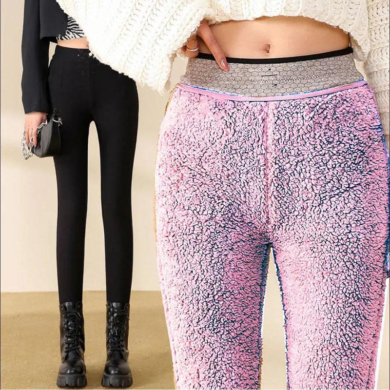 Cotton Candy Soft Cloud Pants Outer Wear Leggings Women's Tight-fitting High-waisted Black Foot Pants Plus Velvet Thickening To Keep Warm In Winter