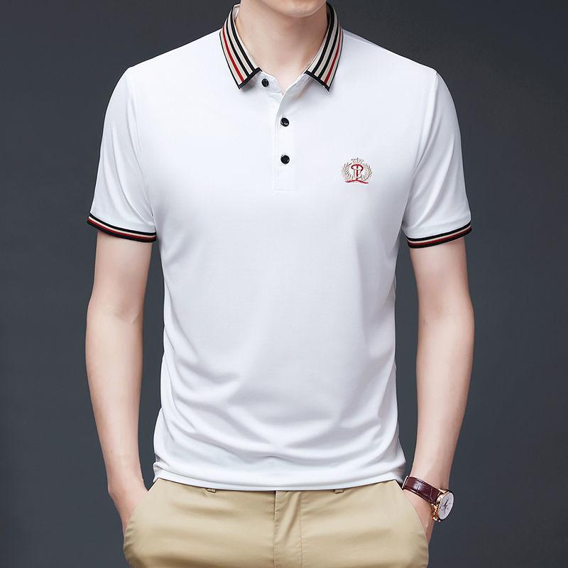 Short-sleeved T-shirt Summer Men's Shirt Lapel Young and Middle-aged Embroidery Top Casual Fashion Trend